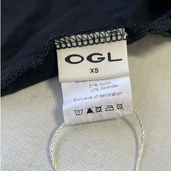 OGL Black Viscose Square Neck Crop Top Size XS Built in Bra NWT - Picture 5 of 7